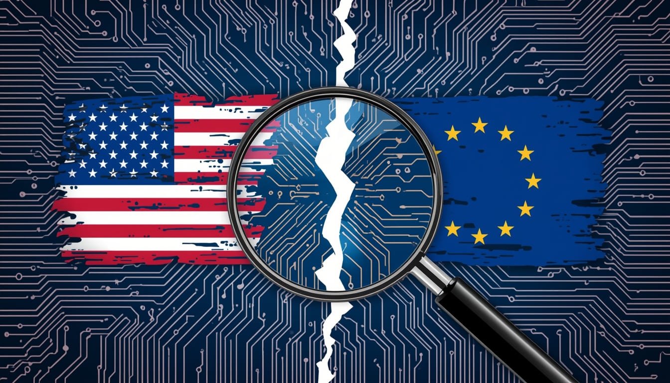 US DOJ FTC and EU Commission officials examining AI tech giants like Google Microsoft under antitrust laws for market dominance and unfair practices in artificial intelligence sector on January 10 2026